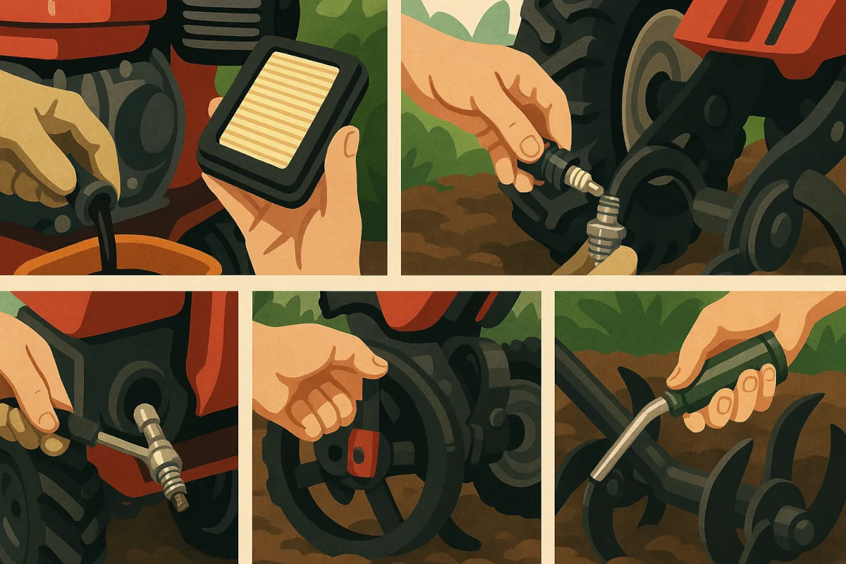 Vidange de moteur de motoculteur
